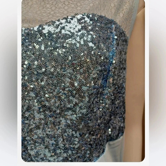 Rose Gal Blue Hi Lo Sequins Sleeveless  Dress Size XXL - Picture 10 of 10